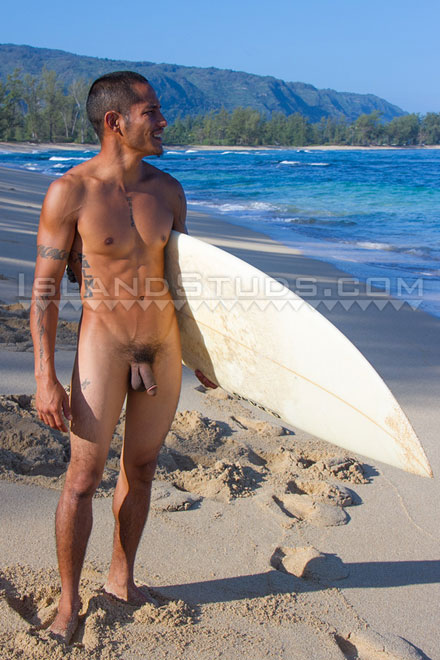 Hawaiian Surf Boy Jerks Off Image