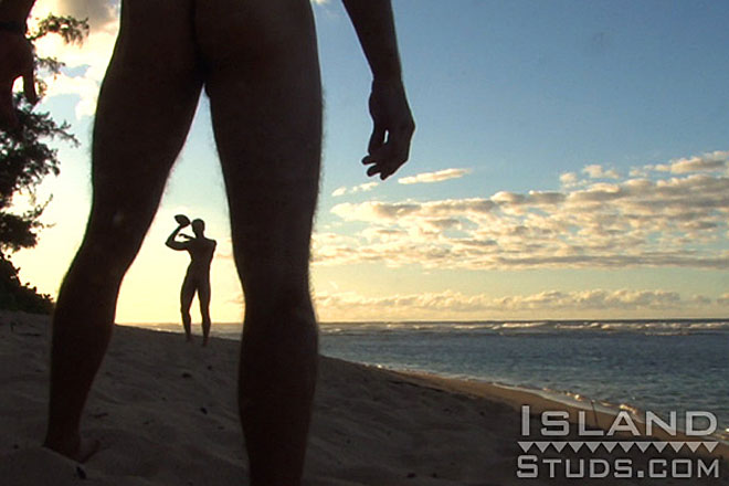 Naked Football on a Hawaiian Public Beach! Image