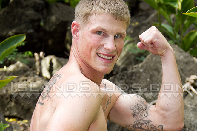 Jerking his Big Fat Muscle in the Jungle! Image