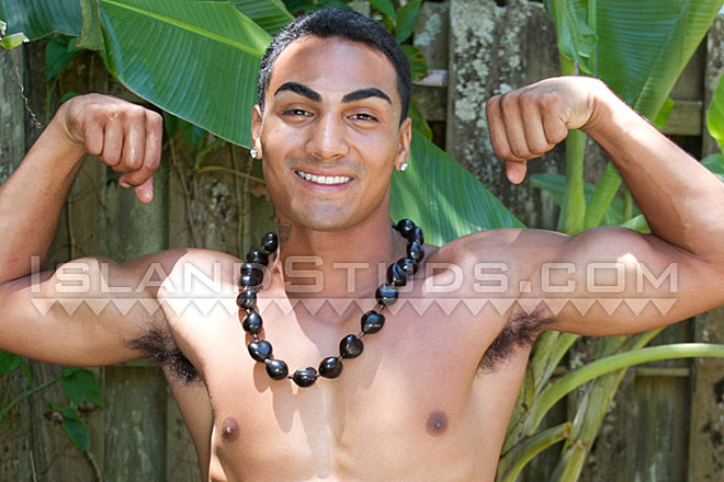 Buff Hawaiian Stud Dances Naked w/Boner! Image