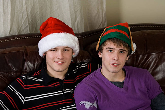 Rusty and Ashton at Christmas Image